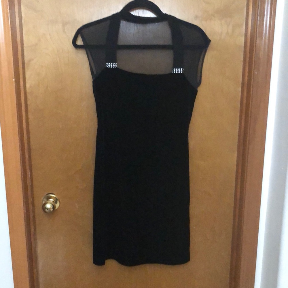 Early 2000s Vintage Black Velvet Cocktail Dress